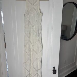 Elegant Cream Sweater Tank Dress